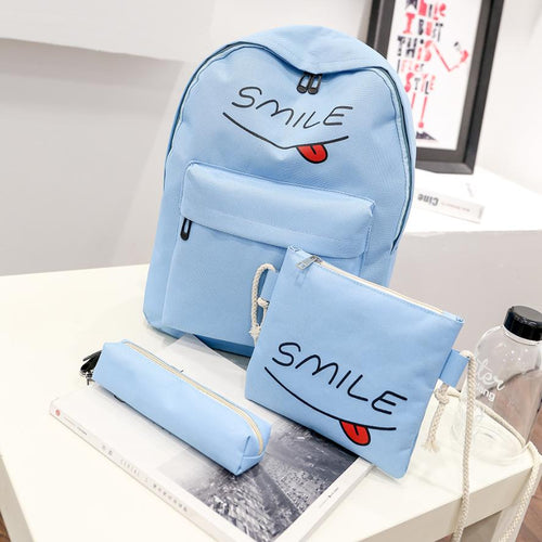 Canvas Casual Backpack School Bag - Blue